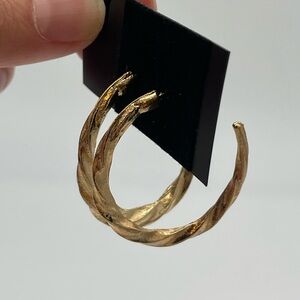 Gold Twisted Hoop Earrings